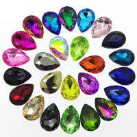 Mini Order ทุกขนาดสี Teardrop แก้วคริสตัลแฟนซีหินชี้กลับ Rhinestone Droplet สำหรับเครื่องประดับทำ
