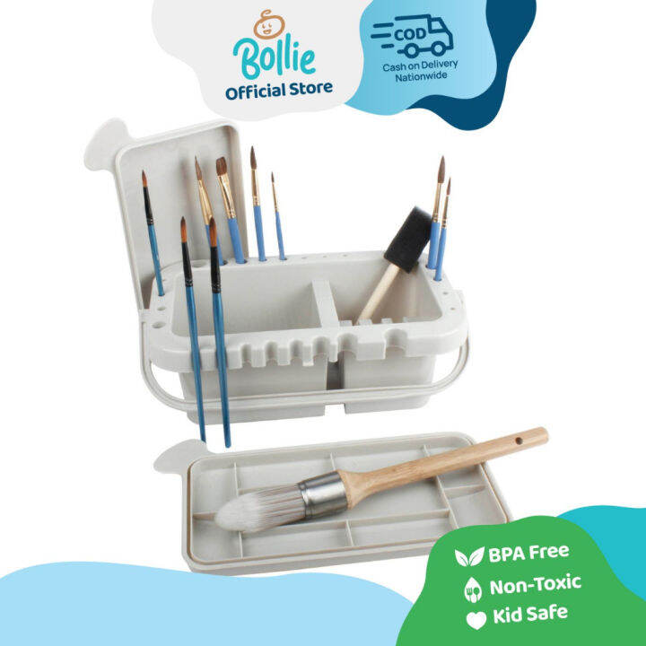Bollie Baby Paint Brush with Basin with Brush Holder and Palette