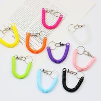 INS Creative Lobster Clasp Hook Spring Stretchy Coil Keychain Anti lost Swivel Strap Rope Cord Lobster Clasp Clips Key Hooks