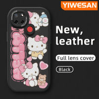 YIWESAN เคสสำหรับ Realme C12,C25s C25 Narzo 20 Narzo 30A Narzo 50A ลายเฮลโลคิตตี้น่ารักเคสมือถือกันกระแทกป้องกันการตกหล่นเคสใส่โทรศัพท์หนังใหม่นุ่มพร้อมเคสป้องกันกล้องสำหรับเลนส์คลุมทั้งหมด