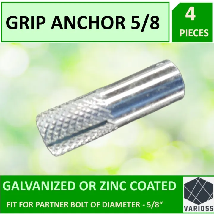 Grip Anchor, Expansion Bolt or Dropin Ancho Zinc Plated 5/8" or for 5/