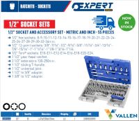 EXPERT by Stanley E032909 - 55pc 1/2" Square Drive Metric 6pt + Inch 12pt + Torx Socket Set