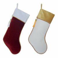 New arrvial Set of 2 pcs White &amp; Red Velvet Stocking with tassel decoration Socks Christmas stocking