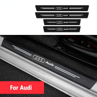 Sp 4PCS ประตูรถคาร์บอนไฟเบอร์ Auto เกณฑ์ป้องกันสติกเกอร์รถสำหรับ Audi A3 A4 B8 B9 A6 Q3 TT R8 Q5 Q2 A1 Q7