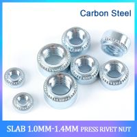 ♕┋❇ 50PCS Carbon Steel Self Clinching Nut M2.5 M3 M4 M5 M6 Slab Thickness 1.0mm 1.4mm Pressure Riveting Nut Insert Nutsert Press Nut