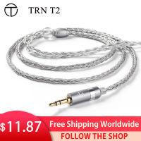 TRN T2 16 Core Headphone Silver Cable Plated HIFI Upgrade Cable 3.52.54.4mm Plug MMCX2Pin Connector For TRN V80 V90 V10 V60