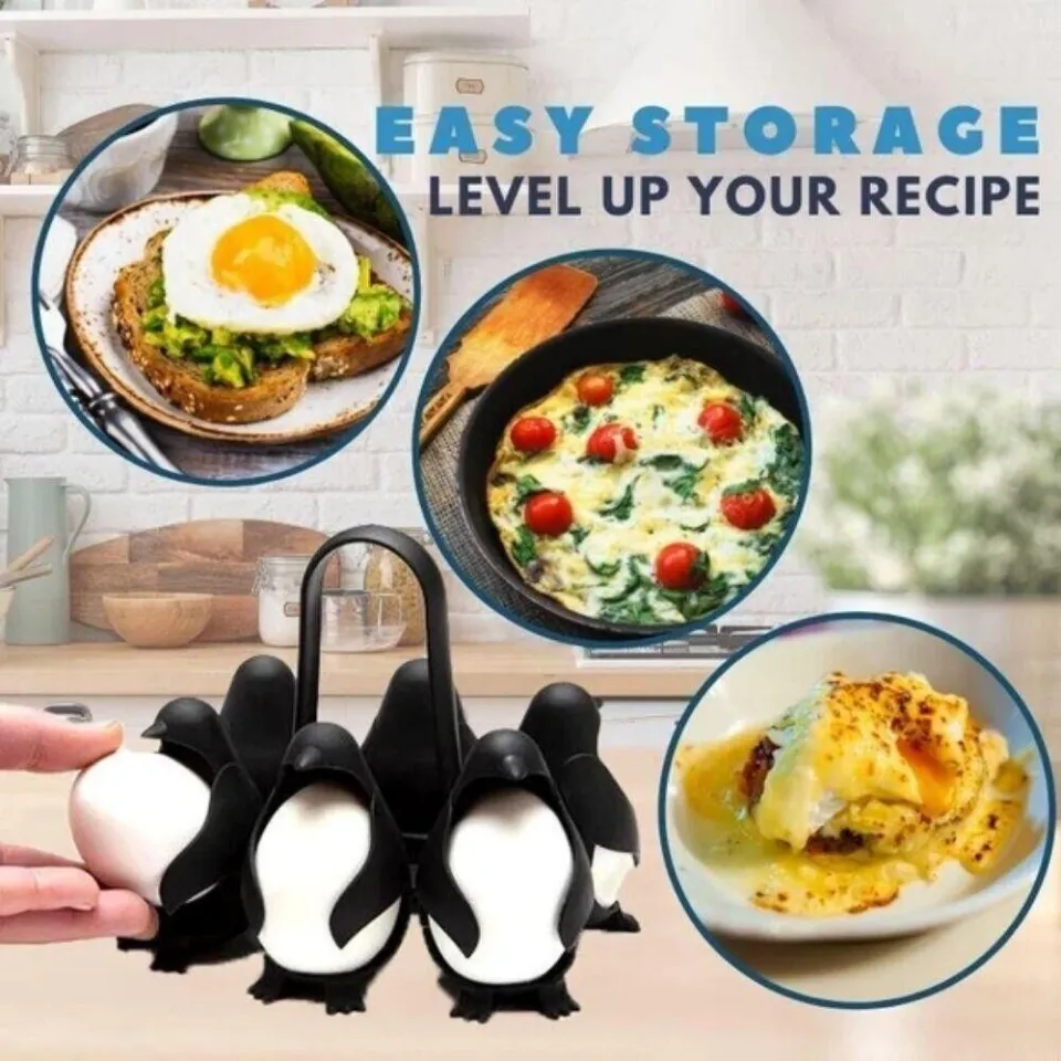 Peleg Design Egguins 3-in-1 Cook, Store and Serve Egg Holder, Penguin-Shaped