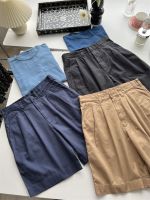 Kitano Uniqlo! Pure edge designer cooperation mens pleated cotton shorts summer new style 440286