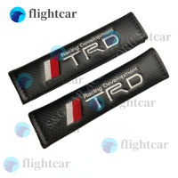 Flightcar สำหรับ SG 2ชิ้นคาร์บอนไฟเบอร์โลโก้ TRD เข็มขัดนิรภัยรถแผ่นรองไหล่