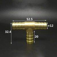 10 PCS 12mm Hose Barb Tee 3 Ways Splicer Brass Hosetail Fitting Adapter Coupling Water Fuel