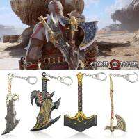 New of War Ragnarok Keychain Kratos Ares Thors Mjolnir Blades Exile Leviathan Axe Penant Chain Jewelry