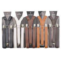 【YF】◑  Leather Suspenders  for men belt Y Back with adjustable Trouser Braces Straps Men Suspender 2.3CM Width