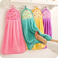 NEW2022 NEW2022 QI Coral Velvet Bathroom Supplies Soft Hand Towel Absorbent Cloth Dishcloths Hanging Cloth Kitchen Accessories