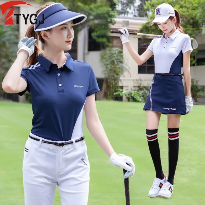 Áo Thun Chơi Gôn, Áo Polo Nữ Quần Áo Chơi Golf Thể Thao Nữ Áo Chơi Bowling  Ngắn Tay Ôm Sát, Áo Tập Chơi Golf Breathake Cho Nữ 