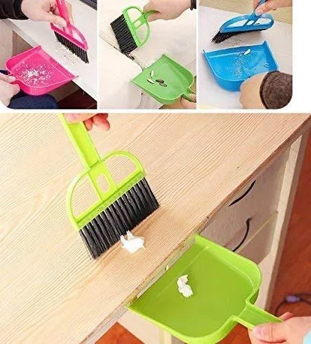 Mini Plastic Cleaning Brush and Dustpan Set, Small Brush Small Dustpen Pack  of 1