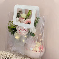 Pvc Transparent Handbag Gift Packing Bags with Handles Wedding Party Decoration Bridesmaid Souvenirs Flower Bouquet Gift Bag