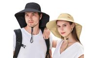 Hat Men UPF50 Protection Cap Wide Brim Fishing with Neck Flap for Hiking Beach