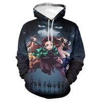 Manga Demon Slayer Hoodies Men Women Cartoon Anime Kimetsu No Yaiba Pullover 3D Print Sweatshirt Boy Girl Children Coat Clothes