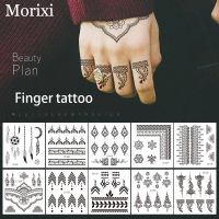 【YF】 Finger tattoo small size necklace flower wave liners geometric printing water transfer slider temporary sticker RA054