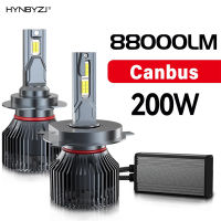 2ชิ้น200วัตต์ H7 LED C An BUS 88000LM รถไฟหน้า H1 H4 H8 9005 HB3 9006 HB4 9004 90007 9008หลอดไฟ LED เทอร์โบโคมไฟสำหรับรถยนต์6000พัน *