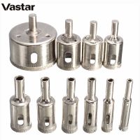 10pcs 3-50mm Set Tile drill bit Set Diamond Coated Tile Marble Glass Ceramic Hole Saw Drilling Bits Power Tools Accessories Drills  Drivers