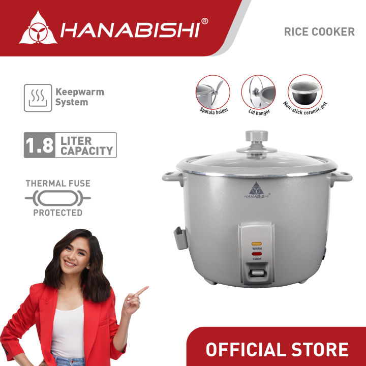 Hanabishi Rice Cooker HHRCCERC in 3 capacities (1.5 Liter, 1.8