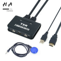 สวิตช์ Usb เมาส์คีย์บอร์ด Universal สวิตช์ Kvm สำหรับ Hdmi ปุ่มที่มีสายเคเบิลพอร์ต Usb สำหรับแป้นพิมพ์จอภาพแผ่น