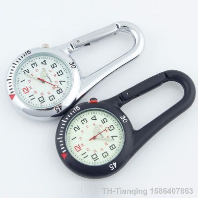 ◙ Luminous Dial Clip-On Carabiner Climbing Pocket Watch Multifunctional Outdoor Sports Mountaineering Hanging Watch