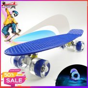 Ván trượt nhựa thể thao cao cấp Skateboard có đèn Led trục kim loại Kích