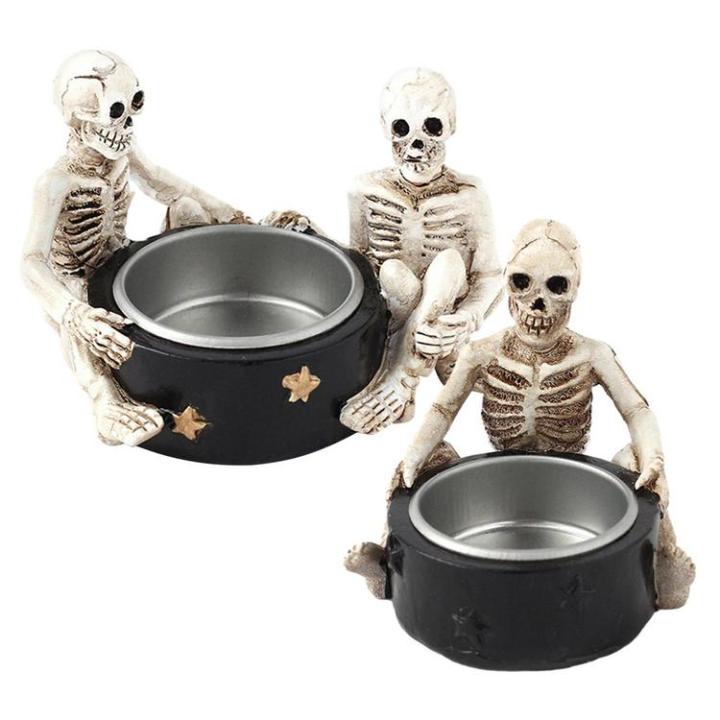 Halloween Skeleton Candle Holder Resin Durable Halloween ...