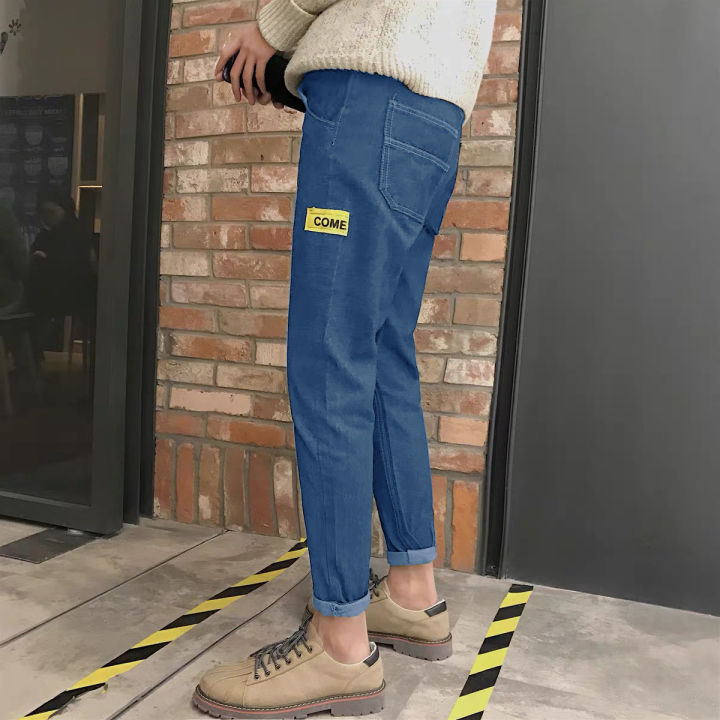 a16024-jean-man-พร้อมส่ง-กางเกงยีนส์ขาพับผู้ชายเก๋-ๆ-ราคาถูก-ใส่สบากางเกงยีนส์ขายาวชาย-กางเกงขายาวผช-กางเกงแฟชั่นผู้ชาย-ใส่สบา