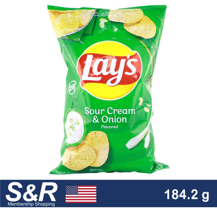 Lays sour cream and onion potato chips 184 2g exp feb 29 2024