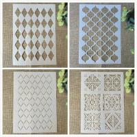 ▨◈ 4Pcs 29cm A4 Geometry Diamond Square DIY Layering Stencils Painting Scrapbook Coloring Embossing Album Decorative Card Template