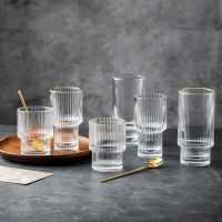 Glass Cup Transparent Tea Coffee Mug Ice Beer Cup Creative Milk Juice Mug Heat Resistant Insulated Glass Cup cocktail glass shot