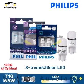 Philips Ultinon Pro6000 LED T10 W5W 6000K Cool White Bright Car Interior  Light Turn Signals No Flash Flickering Error Free, Pair