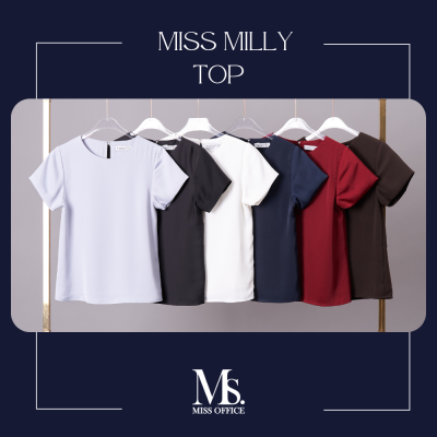 Miss Office (Best Seller) เสื้อแขนสั้น ทรงเบสิค ผ้าพริ้ว (MT-154)