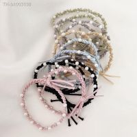 №♘△ 12PCS Braided Women Elastic Hair Rubber Bands Girls Elegant Imitation PearlScrunchy /Tie/Gum/Ponytail Holders Hair Accessories