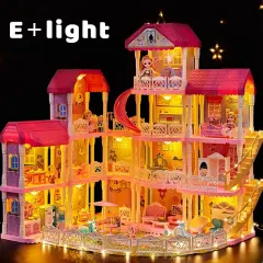 Children's Game House Princess Dream Castle Villa Toy Girl Doll House  Assembly Building House Toy Diy Halloween Christmas Gift Set - Temu  Philippines