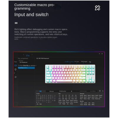 Rgb Three-Mode Wired Mechanical Keyboard Plastic Keyboard 84-Key Hot-Swappable Wired Gaming Keyboard Tea Switch Key Mechanical Keyboard