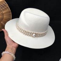 Europe and the United States new winter Abnormity cap elegant pearl white wool hats for men and women fashion