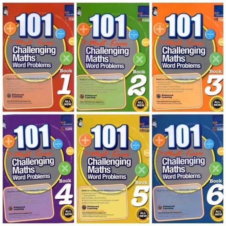 6 Books/Set 101 Challenging Maths Word Problems Books Singapore Primary ...