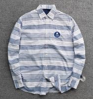 Italian foreign trade 100 cotton fabric high density yarn textile spring casual mens striped shirt large size 【JYUE】