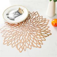 △♞ New product Nordic ins style bronzing heat insulation table mat hotel light luxury hollow table decoration coaster plate mat wholesale