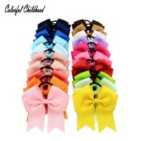 2018 Explosion Hot children Jewelry Ribbed 4.5 inches soild color Bow Hair ring girls hair dress kids headwear