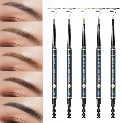5 Colors Long Lasting Waterproof Triangle Eyebrow Pencil Double Headed Thin Pencil Sweat Proof No Smudging Cosmetic for Beginner