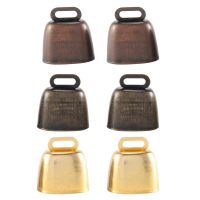 6 Pieces Cow Horse Sheep Grazing Small Brass Bells Cowbell Retro Bell for Grazing Copper(Green Bronze, Red Bronze, Gold)