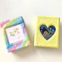 【LZ】 INS Rainbow Color Photocard Holder 3 Inch Heart Hollow Photo Album 80 Pockets Kpop Idol Cards Collect Book Photos Albums