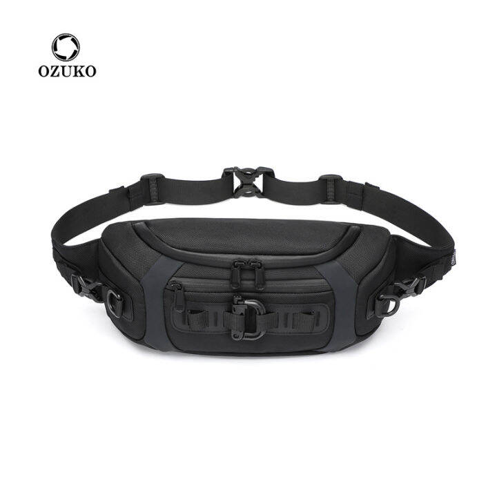 OZUKO Fashion waterproof buckles Belt Bag Men Waist Pack Sling bag