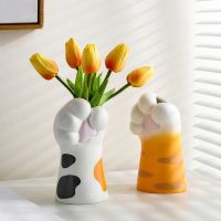 Cat Claw Design Vase Aesthetic Room Decoration Home Flower Pot Modern Table Decorative Vases Creative Bookshelf Ornaments Cute