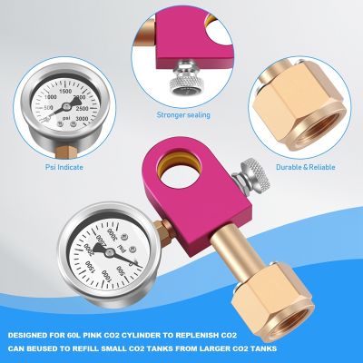 Soda Refill Adapter CO2 Refilling Adapter for Filling Soda Maker Pink Co2 Cylinder for DUO Terra Art Pink Soda Cylinder